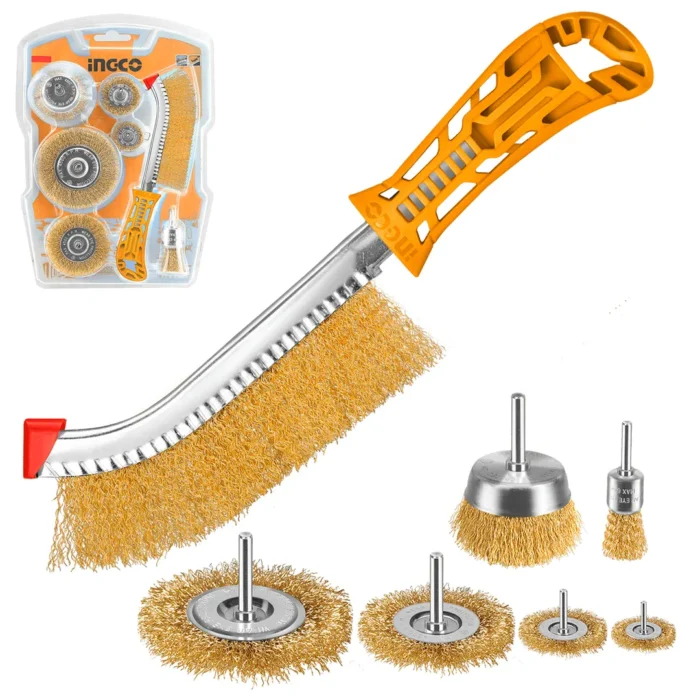 Brosses metallique ingco 7pcs – Image 1