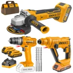 Pack visseuse meule et marteau ingco 20v